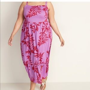 Old Navy Purple tropical floral dress 1x